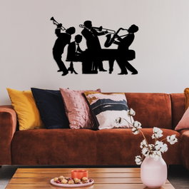 Wallity Musicians - L Escultura de Pared Metálica Negra